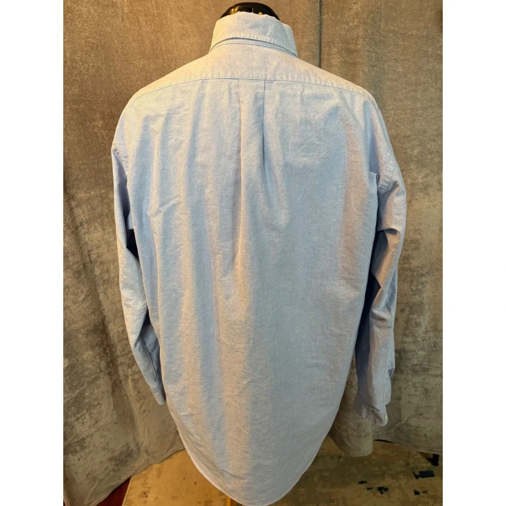 Polo Ralph Lauren Yarmouth Mens‎ 16.5 35 Blue Oxford Button Down Shirt Cotton